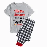 2023 Christmas Matching Family Pajamas Exclusive Design Merry Christmas Season Together Gray Short Pajamas Set