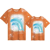 Mommy and Me Matching Clothing Top Mommy Baby Dolphin Tie Dyed Family T-shirts