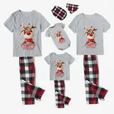 2023 Christmas Matching Family Pajamas Christmas Exclusive Design Deer Head Snowflake Merry Gray Short Christmas Pajamas Set