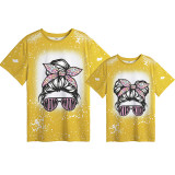 Mommy and Me Matching Clothing Top Mom And Kid Sunglass Head Tie Dyed Family T-shirts
