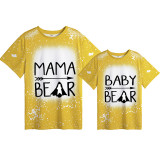 Mommy and Me Matching Clothing Top Red Bear Mama Mini Tie Dyed Family T-shirts