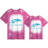 Mommy and Me Matching Clothing Top Whale I Love My Mama Mini Tie Dyed Family T-shirts