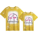 Mommy and Me Matching Clothing Top Flamingos Tie Dyed Family T-shirts