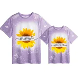 Mommy and Me Matching Clothing Top Mama Mini Sunflower Tie Dyed Family T-shirts