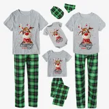 2023 Christmas Matching Family Pajamas Christmas Exclusive Design Deer Head Snowflake Merry Green Short Christmas Pajamas Set