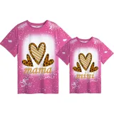 Mommy and Me Matching Clothing Top Mama Mini Three Hearts Tie Dyed Family T-shirts
