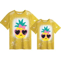 Mommy and Me Matching Clothing Top Pineapple With Glasses Mama And Mini Tie Dyed Family T-shirts
