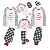 2023 Christmas Matching Family Pajamas Exclusive We Are Family Black White Plaids Pajamas Set
