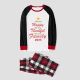 2023 Christmas Matching Family Pajamas We Are Happy Thanksful Family Multicolor Pajamas Set