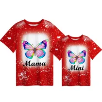 Mommy and Me Matching Clothing Top Butterfly Mama And Mini Tie Dyed Family T-shirts