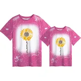 Mommy and Me Matching Clothing Top Mama Mini Sunflower Tie Dyed Family T-shirts