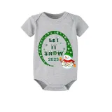 2023 Christmas Matching Family Pajamas Snowman let It Snow Green Short Pajamas Set