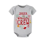 2023 Christmas Matching Family Pajamas Exclusive Design Christmas Crew Wreath Gray Short Pajamas Set