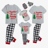 2023 Christmas Matching Family Pajamas Exclusive Family Together Flying Reindeer Gray Short Pajamas Set
