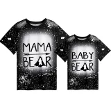 Mommy and Me Matching Clothing Top Red Bear Mama Mini Tie Dyed Family T-shirts