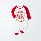 2023 Christmas Matching Family Pajamas Exclusive Design Christmas Crew Wreath Black White Plaids Pajamas Set