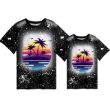 Mommy and Me Matching Clothing Top Flamingo Coconut Tree Mama And Mini Tie Dyed Family T-shirts