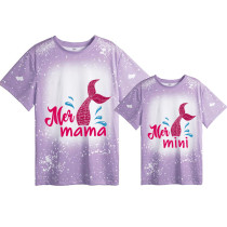 Mommy and Me Matching Clothing Top Mermama Mermini Tie Dyed Family T-shirts