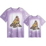Mommy and Me Matching Clothing Top Sloth Family Tie Dyed Family T-shirts