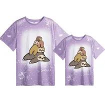 Mommy and Me Matching Clothing Top Sloth Family Tie Dyed Family T-shirts