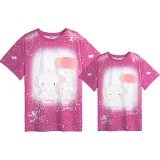 Mommy and Me Matching Clothing Top Elephants With Balloons Mama And Mini Tie Dyed Family T-shirts