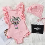 Girls Bathing Suits Koala Girl One Piece Ruffled Cuff Swimsuits