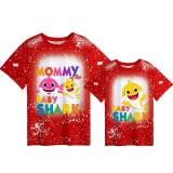 Mommy and Me Matching Clothing Top Mommy Baby Shark Tie Dyed Family T-shirts