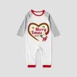 2023 Christmas Matching Family Pajamas Santa Heart Merry Xmas Black White Plaids Pants Pajamas Set