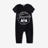 2023 Christmas Matching Family Pajamas Exclusive We Are Family Wreath Xmas Tree Black Short Pajamas Set