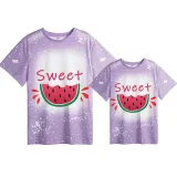 Mommy and Me Matching Clothing Top Sweet Watermelon Mama And Mini Tie Dyed Family T-shirts