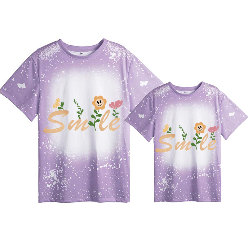 Mommy and Me Matching Clothing Top Smile Slogan Mama And Mini Tie Dyed Family T-shirts
