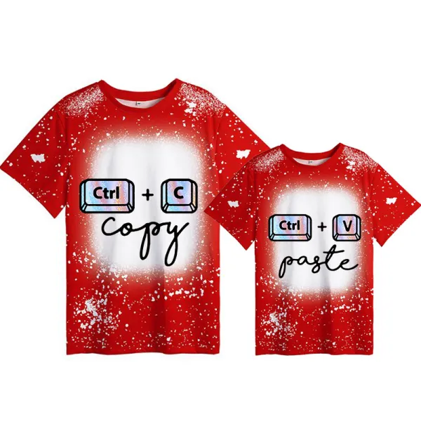 Mommy and Me Matching Clothing Top Copy Paste Ctrl Tie Dyed Family T-shirts