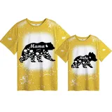 Mommy and Me Matching Clothing Top Bear Mama Mini Tie Dyed Family T-shirts