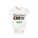 2023 Christmas Matching Family Pajamas Exclusive Design Printed Christmas Crew Green Short Pajamas Set