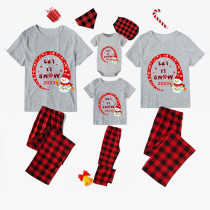 2023 Christmas Matching Family Pajamas Snowman let It Snow Gray Pajamas Set