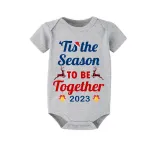 2023 Christmas Matching Family Pajamas Exclusive Design Merry Christmas Season Together Blue Short Pajamas Set