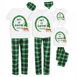 2023 Christmas Matching Family Pajamas Snowman let It Snow Green Short Pajamas Set