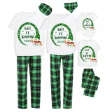 2023 Christmas Matching Family Pajamas Snowman let It Snow Green Short Pajamas Set