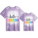 Mommy and Me Matching Clothing Top Hello Summer Ice Cream Mama And Mini Tie Dyed Family T-shirts