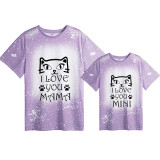 Mommy and Me Matching Clothing Top Cat I love You Mama And Mini Tie Dyed Family T-shirts