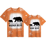 Mommy and Me Matching Clothing Top Bear With Glasses Mama Mini Tie Dyed Family T-shirts