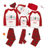 2023 Christmas Matching Family Pajamas Exclusive Merry Christmas Beatiful Tree Red Pajamas Set