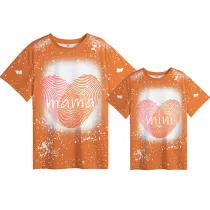 Mommy and Me Matching Clothing Top Fingerprint Mama Mini Tie Dyed Family T-shirts