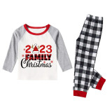 Christmas Matching Family Pajamas 2023 Family Christmas Hat Black White Plaids Pajamas Set