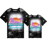 Mommy and Me Matching Clothing Top I'm a Mermaid Mama And Mini Tie Dyed Family T-shirts