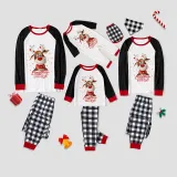 2023 Christmas Matching Family Pajamas Exclusive Design Printed Christmas Crew White Pajamas Set
