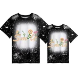 Mommy and Me Matching Clothing Top Smile Slogan Mama And Mini Tie Dyed Family T-shirts