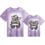 Mommy and Me Matching Clothing Top Mom And Kid Sunglass Head Tie Dyed Family T-shirts