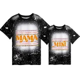 Mommy and Me Matching Clothing Top I'm Mama Mini Print Strip Tie Dyed Family T-shirts
