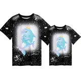 Mommy and Me Matching Clothing Top Mommy Baby Dolphin Tie Dyed Family T-shirts